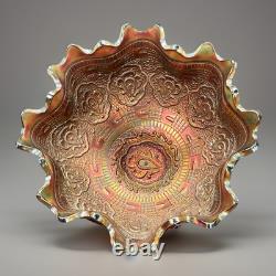 Fenton Large Amethyst Carnival Glass Bowl 1920s Persian Medallion Pattern Pretty