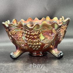 Fenton Large Amethyst Carnival Glass Bowl 1920s Persian Medallion Pattern Pretty