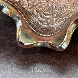 Fenton Large Amethyst Carnival Glass Bowl 1920s Persian Medallion Pattern Pretty