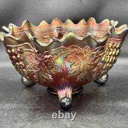 Fenton Large Amethyst Carnival Glass Bowl 1920s Persian Medallion Pattern Pretty