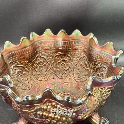 Fenton Large Amethyst Carnival Glass Bowl 1920s Persian Medallion Pattern Pretty