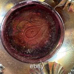 Fenton Large Amethyst Carnival Glass Bowl 1920s Persian Medallion Pattern Pretty