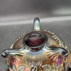 Fenton Large Amethyst Carnival Glass Bowl 1920s Persian Medallion Pattern Pretty