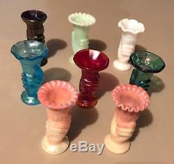 Fenton Miniature Collection, Baskets, Vases, Creamers, Hats, Hand Vases 69 Items