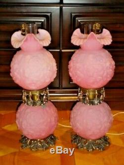 Fenton PINK CUSTARD GLASS FLOWER POPPY GWTW (1-2)