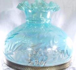 Fenton Persian Pearl Fern Opalescent Table Lamp # 1801 USA c1992-1993