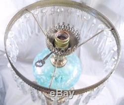 Fenton Persian Pearl Fern Opalescent Table Lamp # 1801 USA c1992-1993
