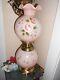 Fenton Pink Lamp With Painted Flowers