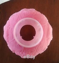 Fenton Pink Poppy Satin Gone With the Wind Parlor Lamp Excellent
