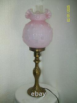 Fenton Pink Rose Pillar Lamp