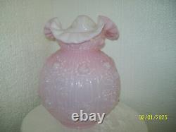 Fenton Pink Rose Pillar Lamp