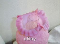 Fenton Pink Satin Poppy 24 Gone With The Wind Lamp