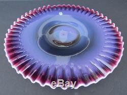 Fenton Plum Opalescent Hobnail Glass Charger Low Cake PlateRAREHTFNO RESERVE