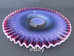 Fenton Plum Opalescent Hobnail Glass Charger Low Cake PlateRAREHTFNO RESERVE