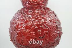 Fenton Poppy Gone With the Wind Cranberry Glass Lamp/ 24 INCHES TALL