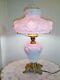 Fenton Puffy Rose Parlor Lamp LG Wright Gone With The Wind Cased Glass
