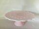 Fenton ROSE PASTEL Pink Milk Glass DIAMOND LACE Footed CAKE PLATE STAND