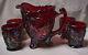 Fenton Red Carnival 5 Pc. Founder's Water Set 1909 Rn Price & Shipping Reduced