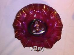 Fenton Red Stretch Glass 4 Lily Epergne