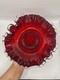 Fenton Ruby Red Silver Crest 3 in 1 Crimp Bowl 9.5x6.5 Brides Bowl Circa 1939