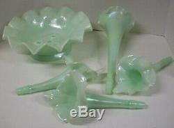 Fenton Sea Green 5 Piece Epergne Mint