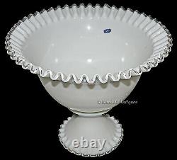 Fenton Silver Crest WMG #7306 Punch Bowl Set / 10 Cups and Ladle