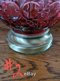 Fenton Spanish Lace Cranberry Lamp