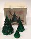 Fenton The American Christmas Tree 3 Piece Set In Holiday Green With Box USED