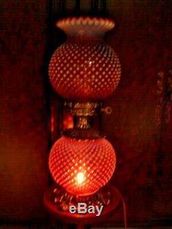 Fenton Very Rich Opalescent Cranberry Hobnail Gwtw New Lamp