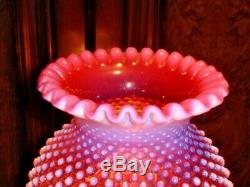 Fenton Very Rich Opalescent Cranberry Hobnail Gwtw New Lamp