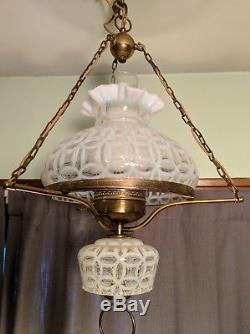 Fenton Wedding Rings French Opalescent Hanging Lamp