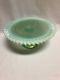 Fenton Willow Green Iridescent Hobnail Cake Stand