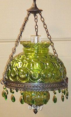 Fenton / Wright Old Green Moon and Star Chandelier Free Shipping with BIN GTC