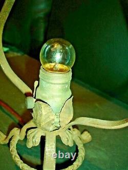 Fenton Yellow Vaseline Glass Iron Old Lamp