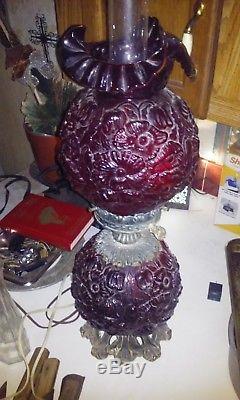 Fenton cranberry lamp