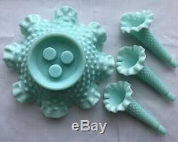 Fenton green pastel hobnail apartment size epergne produced in the 50s