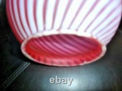 Fenton-l. G. Wright Cranberry Swirl Opalescent Lamp Shade Satin Glass (1-2) Mint