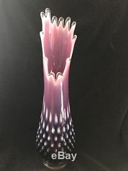 Fenton plum opalescent hobnail Vase