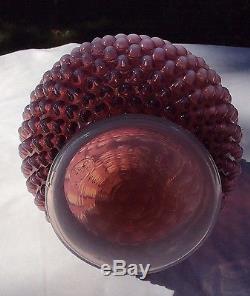 Fenton plum opalescent hobnail WHIMSEY wine decanter. Produced in 1999