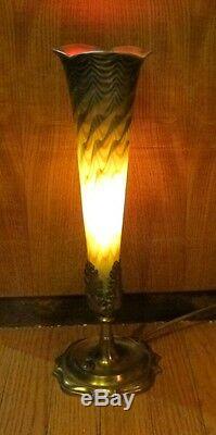 Fine 15.5 DURAND ART GLASS Torchiere Lamp c. 1920 antique