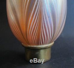 Fine 8 Antique Durand Blue & Gold Art Glass Torchiere Shade c. 1910 lamp vase