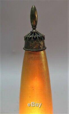 Fine NASH TIFFANY Hammered Copper & Favrile Art Glass Boudoir Lamps c. 1910