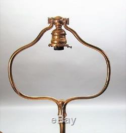 Fine Signed TIFFANY GILT BRONZE Floor Lamp with STEUBEN Shade c. 1910 antique