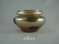 Fine Tiffany Studios Gold Favrile Glass Lily Pad Bowl