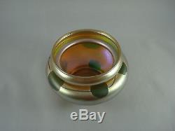Fine Tiffany Studios Gold Favrile Glass Lily Pad Bowl