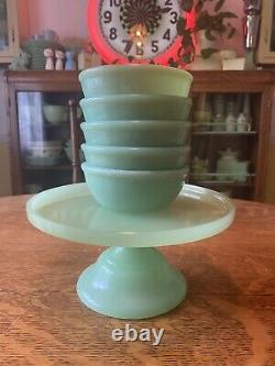 Fire King Jadeite Jadite 10oz Restaurant Bowl with Beaded Rim SET OF 5