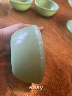 Fire King Jadeite Jadite 10oz Restaurant Bowl with Beaded Rim SET OF 5