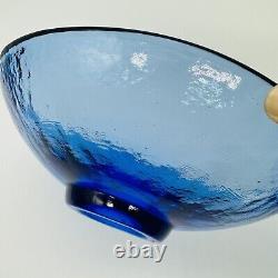Fire & Light Recycled Glass 10 Footed Serving Bowl Cobalt Blue