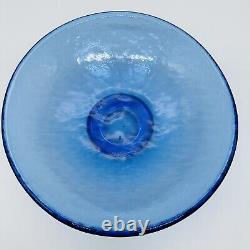 Fire & Light Recycled Glass 10 Footed Serving Bowl Cobalt Blue