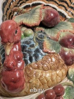 Fitz & Floyd Country Gourmet Turkey Vegetable Bowl Tureen Thanksgiving Retired